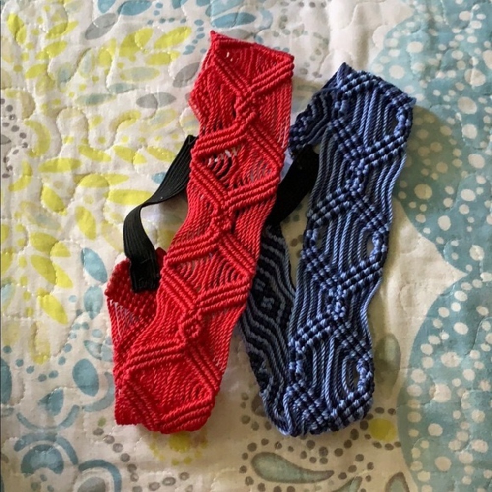 Red and Blue Knitted Headbands